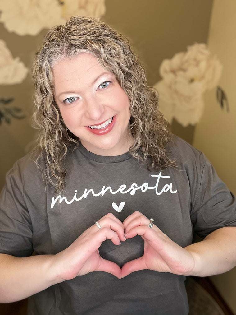 Minnesota Heart Tee in Charcoal Grey