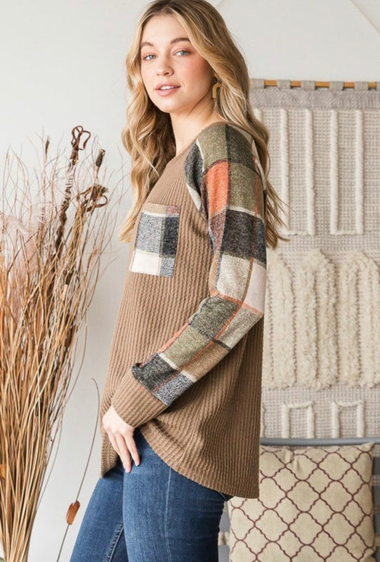 Perfectly Plaid Waffle-Knit Top