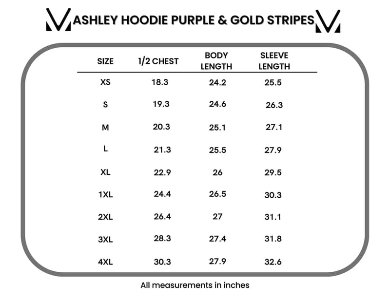 Purple/Gold Striped Hoodie Size Large *FINAL SALE*