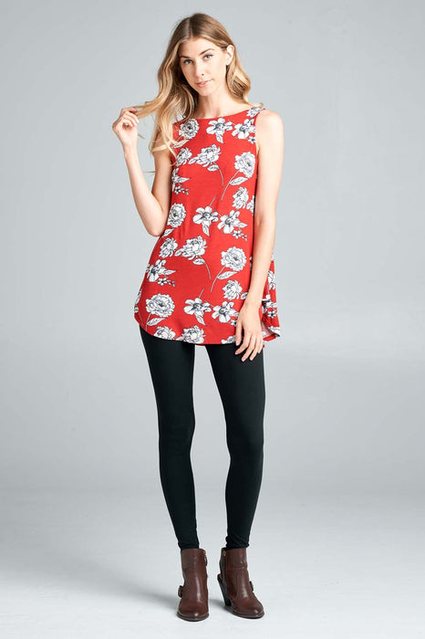 Poppy Red Floral Tank