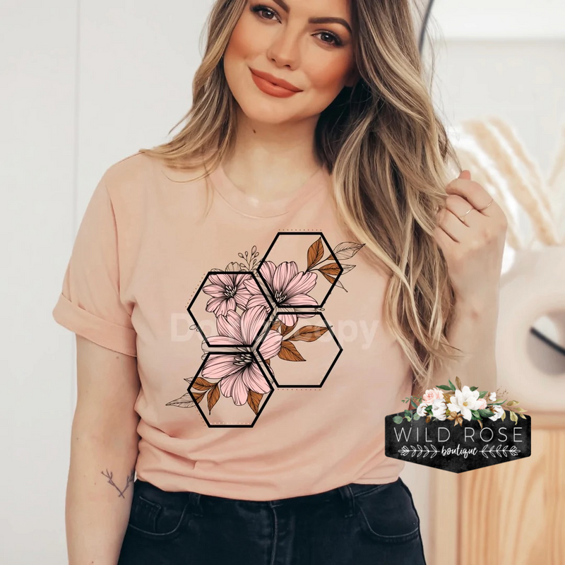Floral Hexagon Graphic Tee